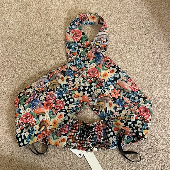 For Love & Lemons Top Deidre Halter Scarf Top - Picture 4 of 13